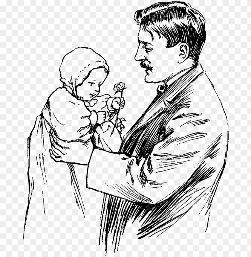 he's given her a little flower, which she is infinitely - sketch, mother day