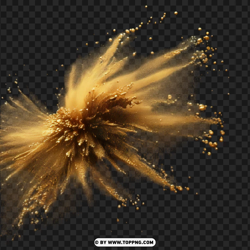 High-res Of Isolated Wet Golden Sand Explosion Effect PNG Transparent Background