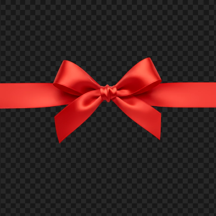 High-resolution Red Gift Bow PNG Transparent Background