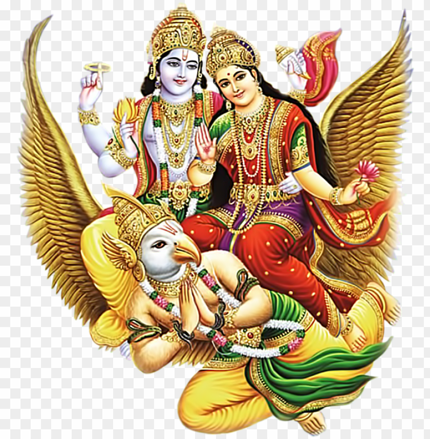 hindu god vishnu bhagwan png images free downloads - laxmi narayan on  garuda PNG image with transparent background | TOPpng