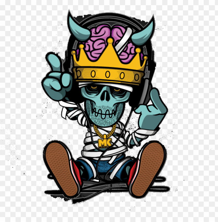 Hip Skull Rapper Illustration Graffiti Hop Cartoon Cartoon Hip