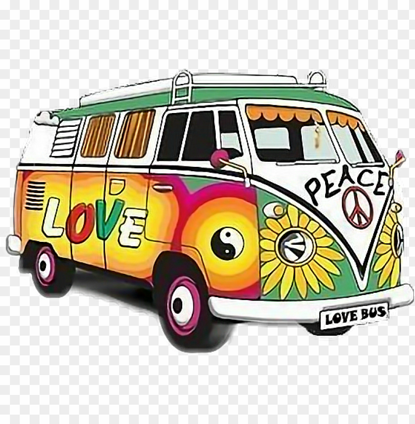 Tie Dye Hippie Bus PNG Digital Download Colorful Rainbow Car PNG File desig...