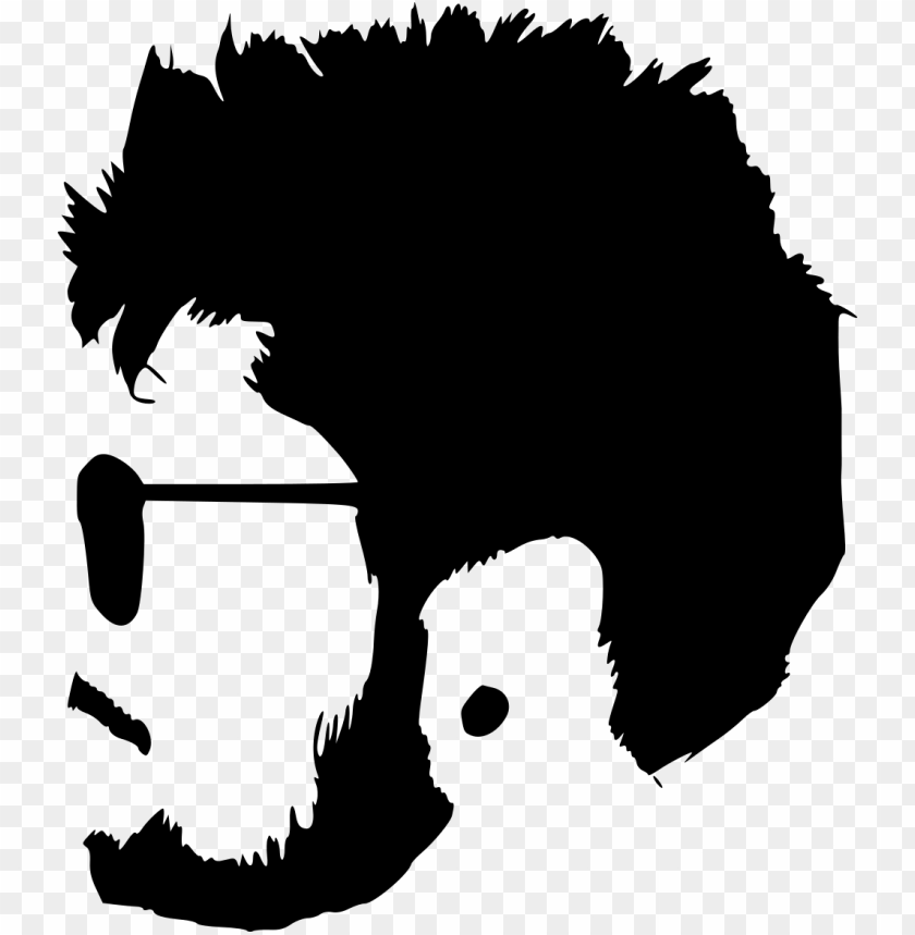 Transparent hipster with sunglasses silhouette PNG Image - ID 4350