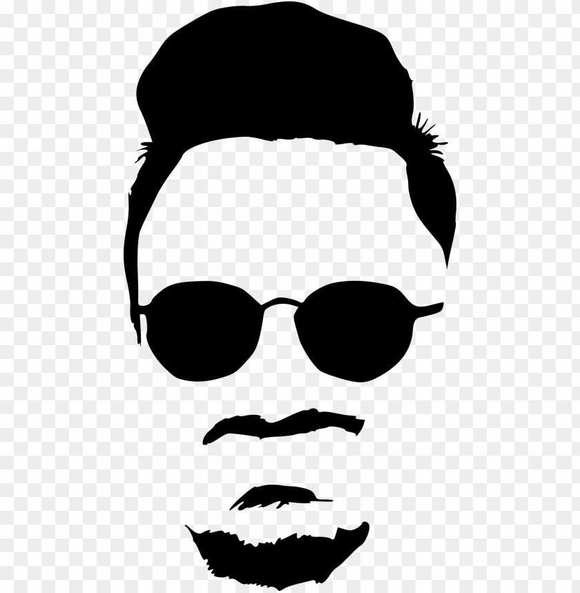 Transparent hipster with sunglasses silhouette PNG Image - ID 4357