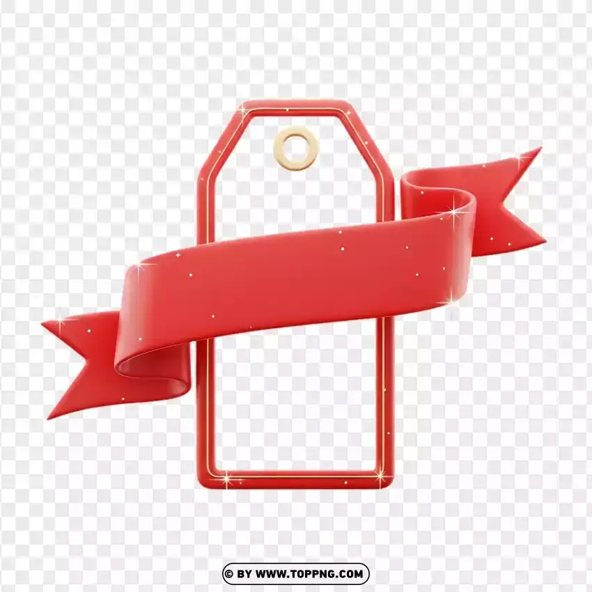 Holiday Gift Ribbon Promo Label PNG Transparent Background