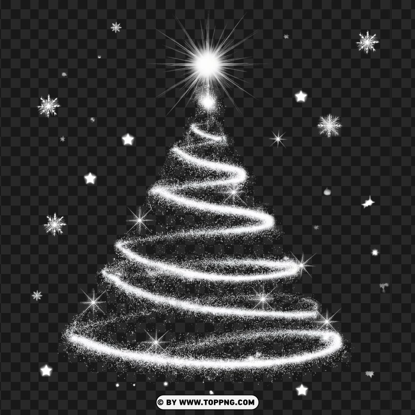 Holiday Starry Christmas Tree Illustration For Festive Celebrations PNG Transparent Background