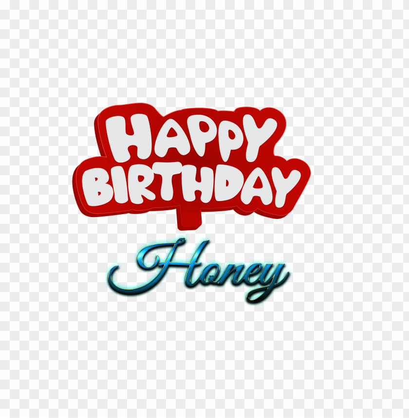 honey happy birthday name logo PNG images with transparent backgrounds - Image ID 36516