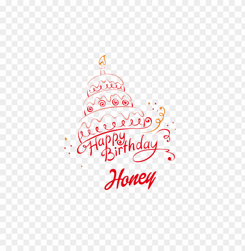 free PNG Download honey happy birthday vector cake name png png images background PNG images transparent