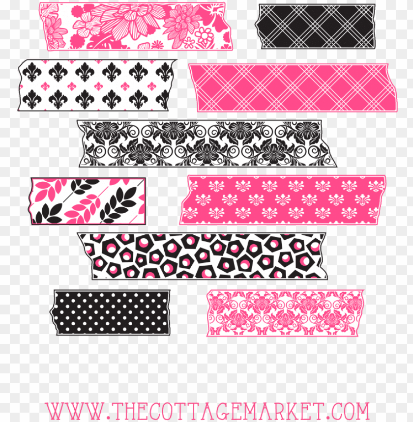Pink Washi Tape PNG Transparent Images Free Download, Vector Files