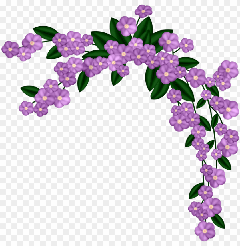 Purple Flower Corner Borders