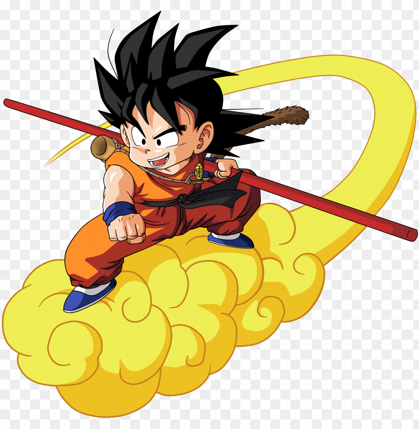 free PNG how about the nimbus cloud that he rides, or his extending - son goku on cloud PNG image with transparent background PNG images transparent