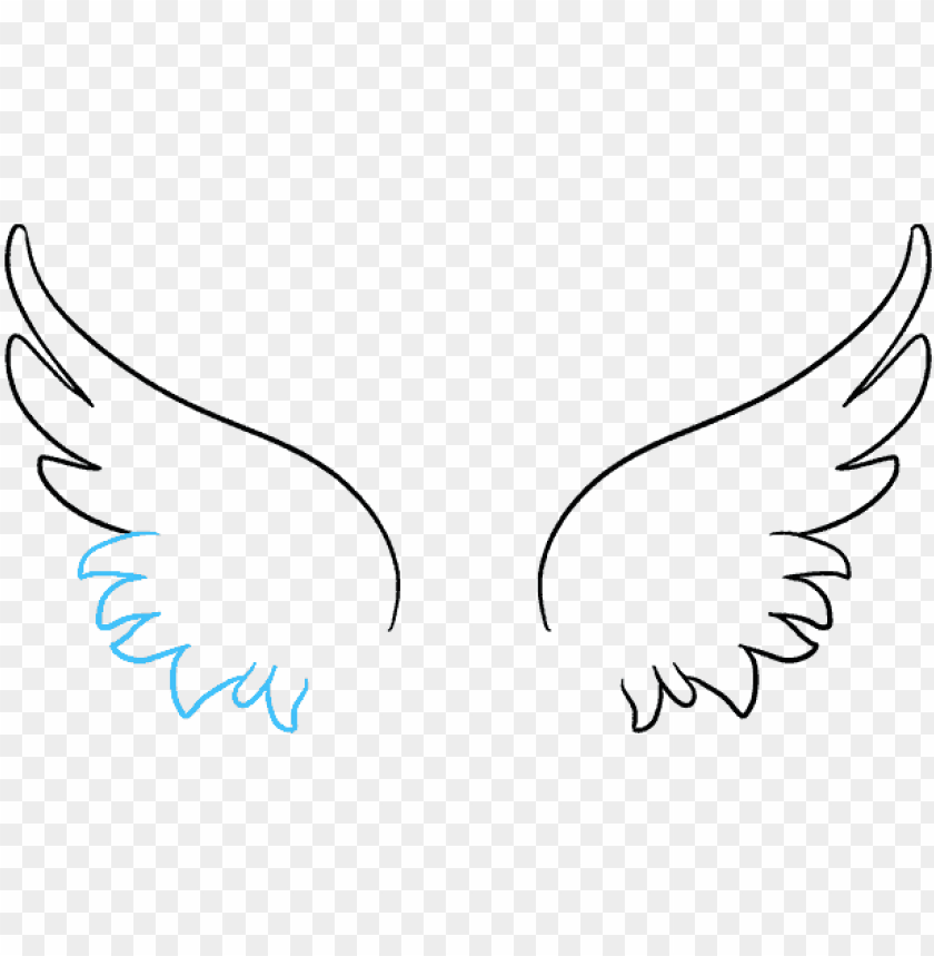 easy angel wings drawing