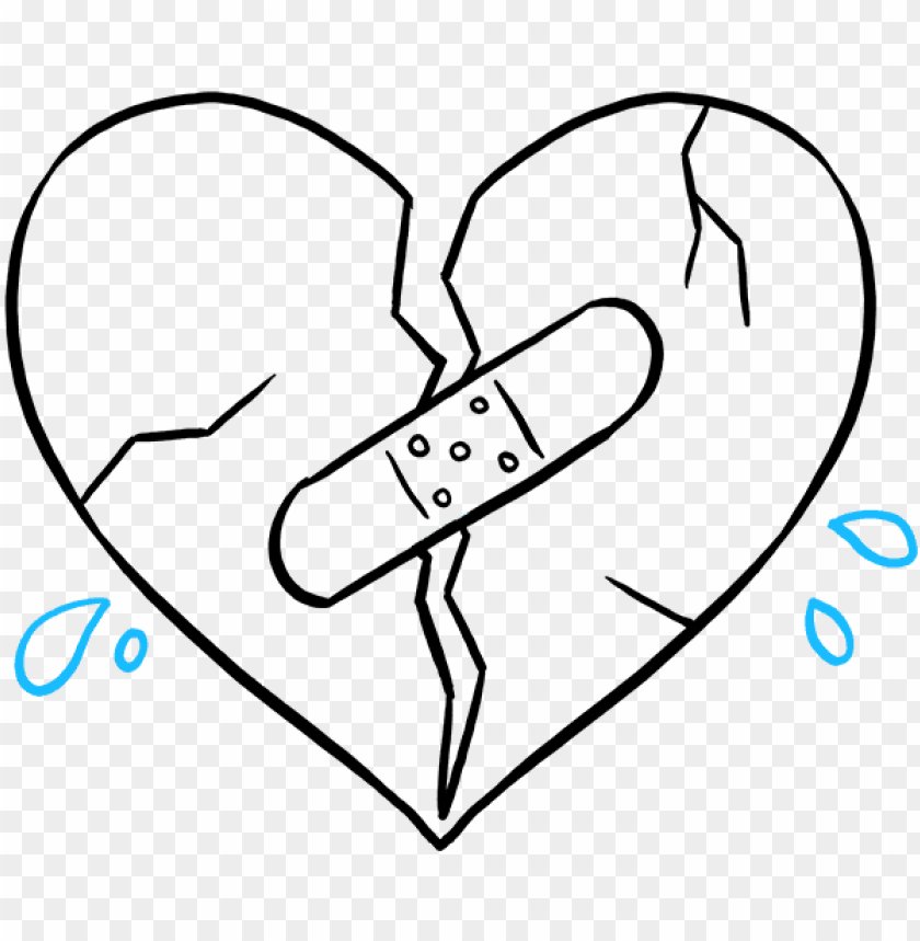 How To Draw Broken Heart - Drawings Of A Broken Heart PNG Transparent With Clear Background ID 237447