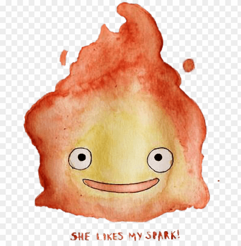 Download Howl S Moving Castle Watercolor And Calcifer Image Howl S Moving Castle Watercolor Png Image With Transparent Background Toppng