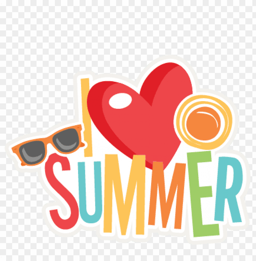 I Love Summer Title Svg Scrapbook Cut File Cute Clipart - Cute Summer Clipart PNG Transparent Background