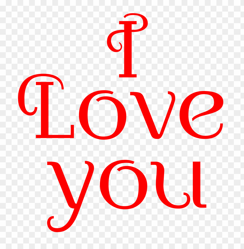 i love you text red color PNG image with transparent background@toppng.com