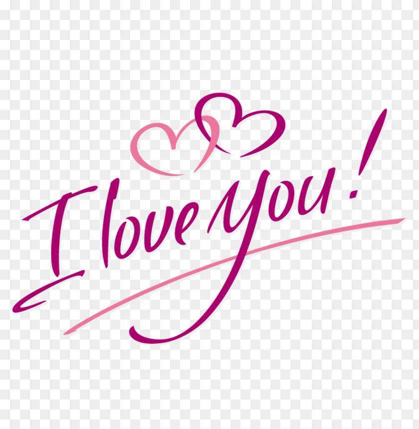 I Love You Word Art Valentine's Day PNG Image With Transparent Background