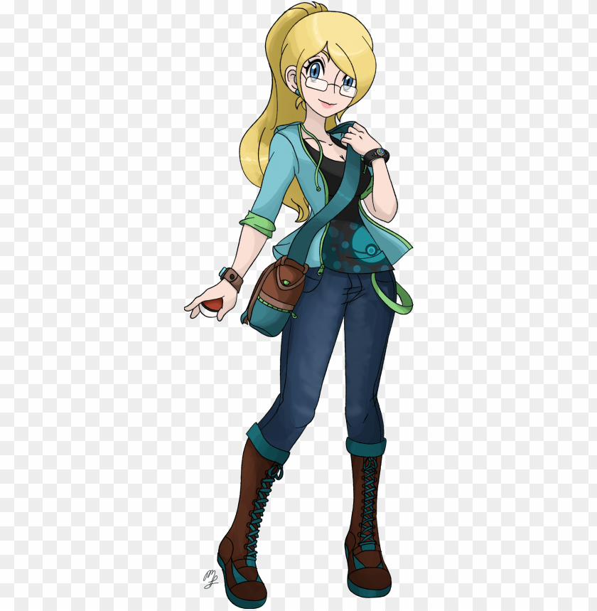 I Think You Would Look Like This If You Were A Pokemon - Blonde Female Pokemon Trainer PNG Image With Transparent Background