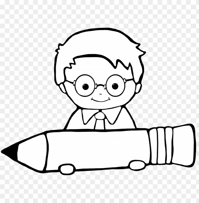 good student clipart black and white