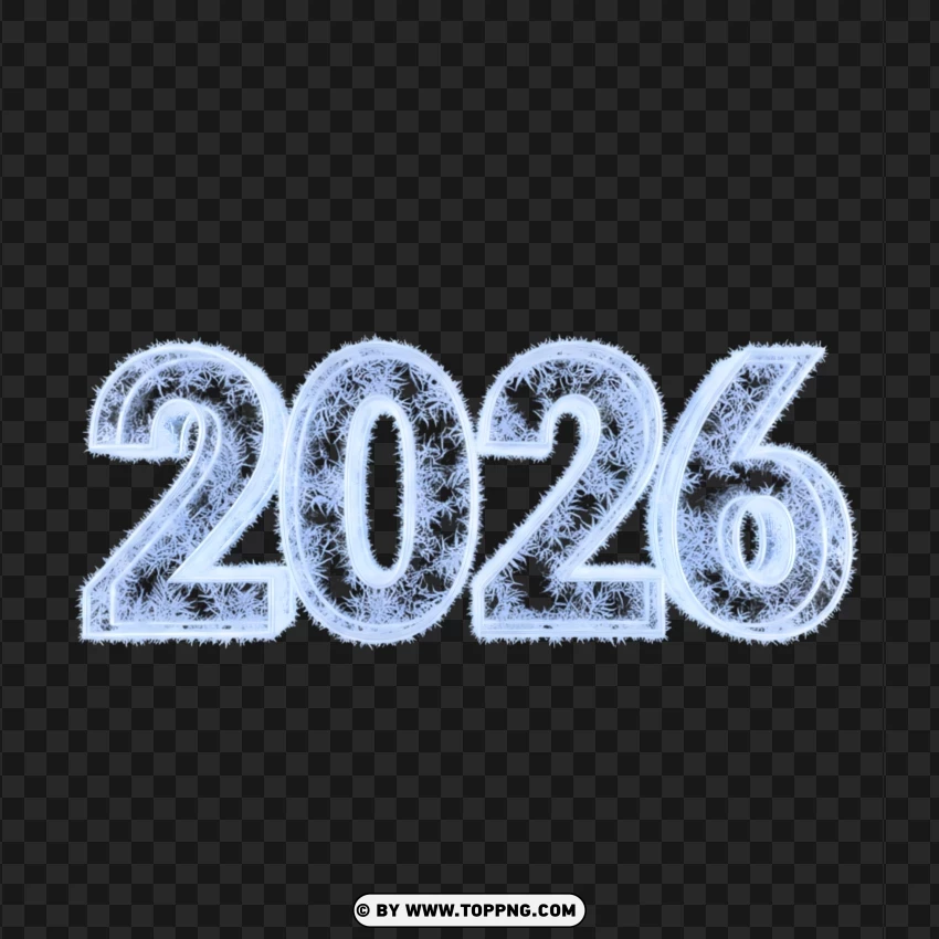 Ice Crystal 2026 Design With Frost Details PNG Transparent Background