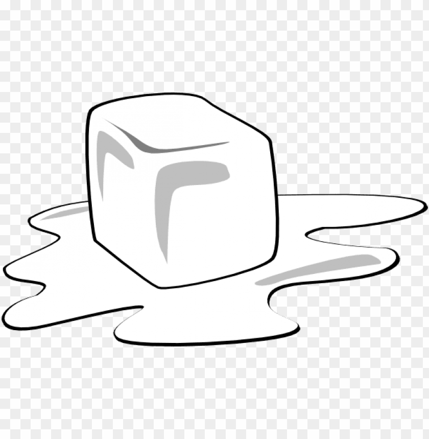 ice cube clip art - ice cube melting black and white PNG image with