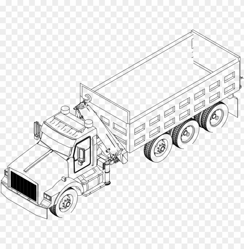 Ickup Truck Motor Vehicle Coloring Book - Line Drawing Truck PNG Image With Transparent Background