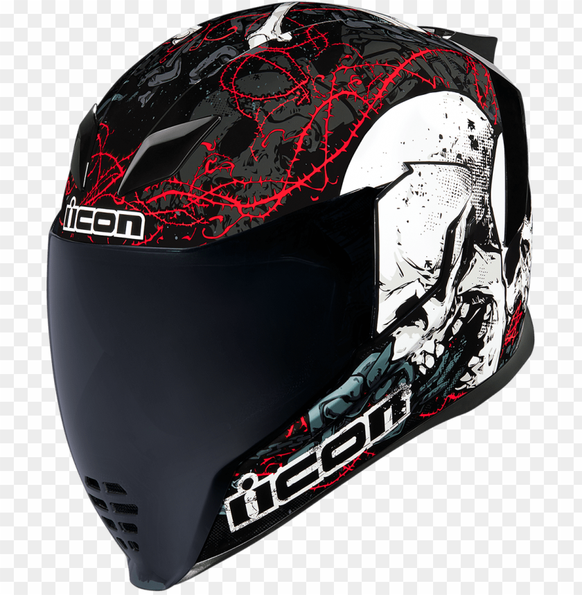 Icon Airflite Black Skull Unisex Fullface Motorcycle Icon Airflite Skull Helmet Png - Free PNG Images