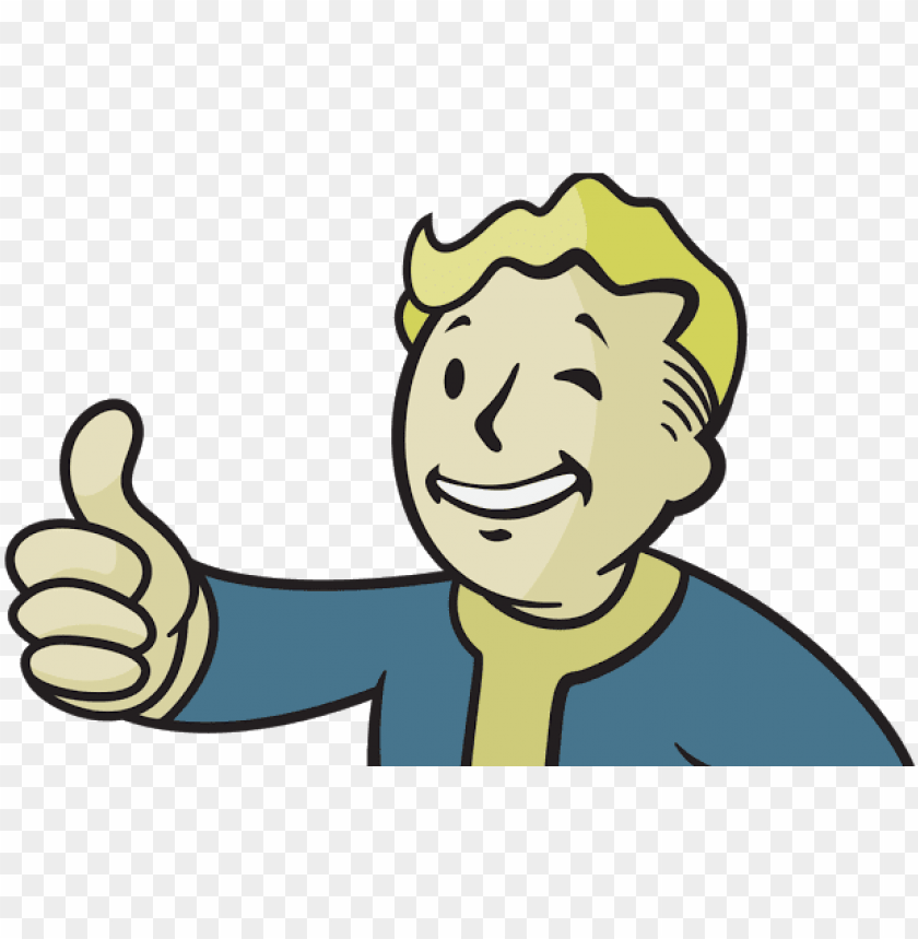 Download Icture Free Download Holt Euch Einen Lebensgro En Thumbs Up Vault Boy Transparent Png Image With Transparent Background Toppng