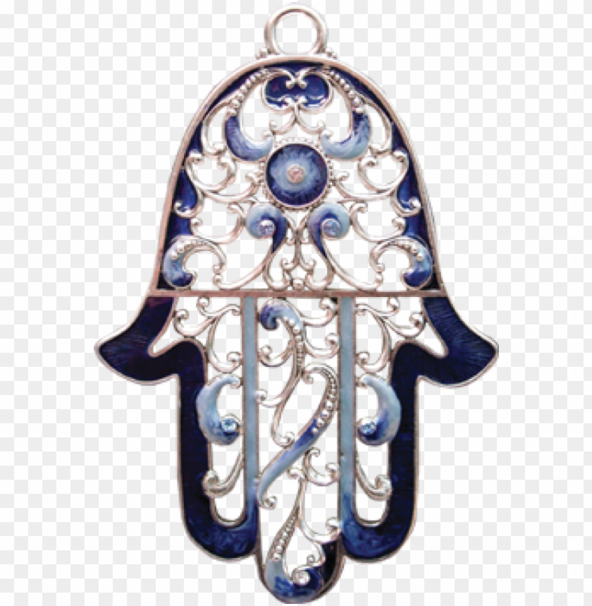Icture Of Blue Silver Filigree Hamsa - Large Filigree Scroll Hamsa Plaque PNG Transparent With Clear Background ID 442723
