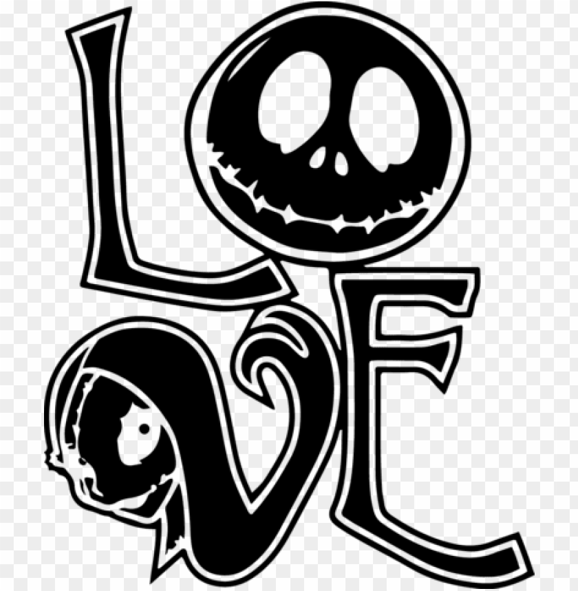 ightmare before christmas - jack and sally love decal PNG image with ...