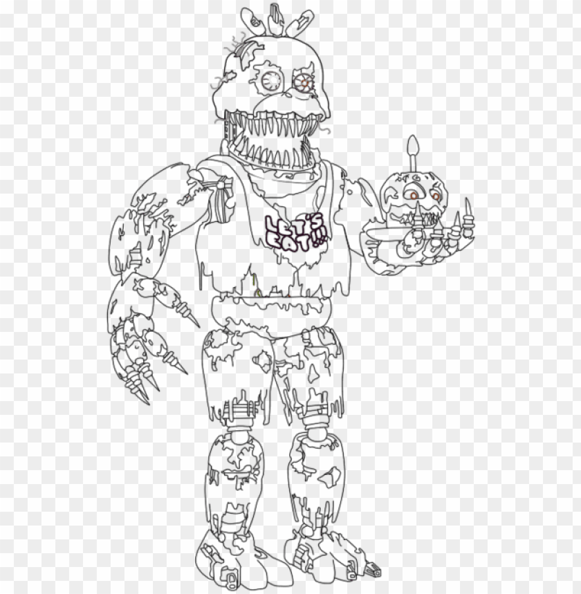 ightmare chica in progress - nightmare chica coloring pages -free download