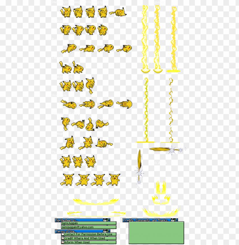 Ikachu Db Sprites Pikachu Sprite Sheet Png Image With