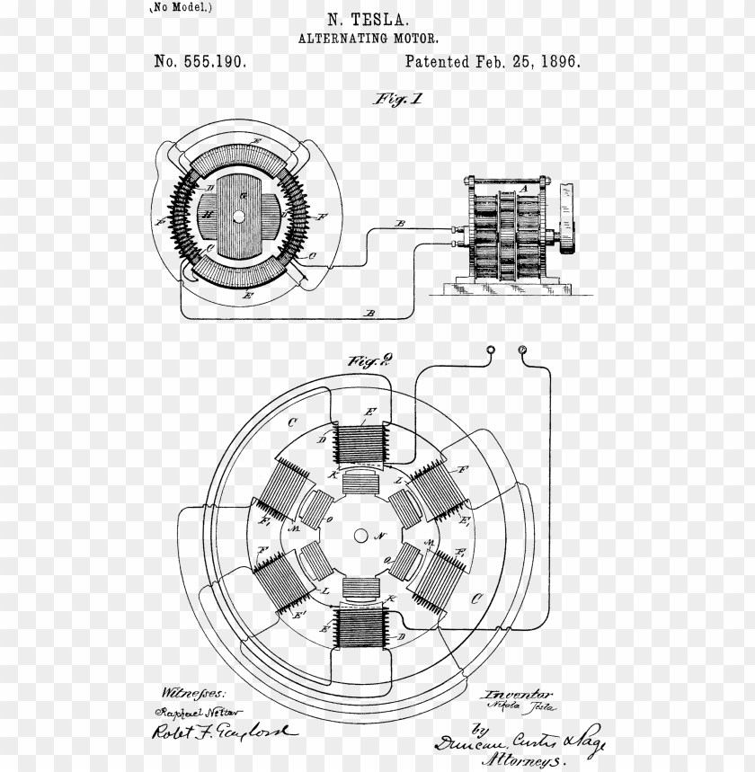 ikola teslas 1896 patent on the ac induction motor nikola tesla motor patent PNG transparent with Clear Background ID 187165