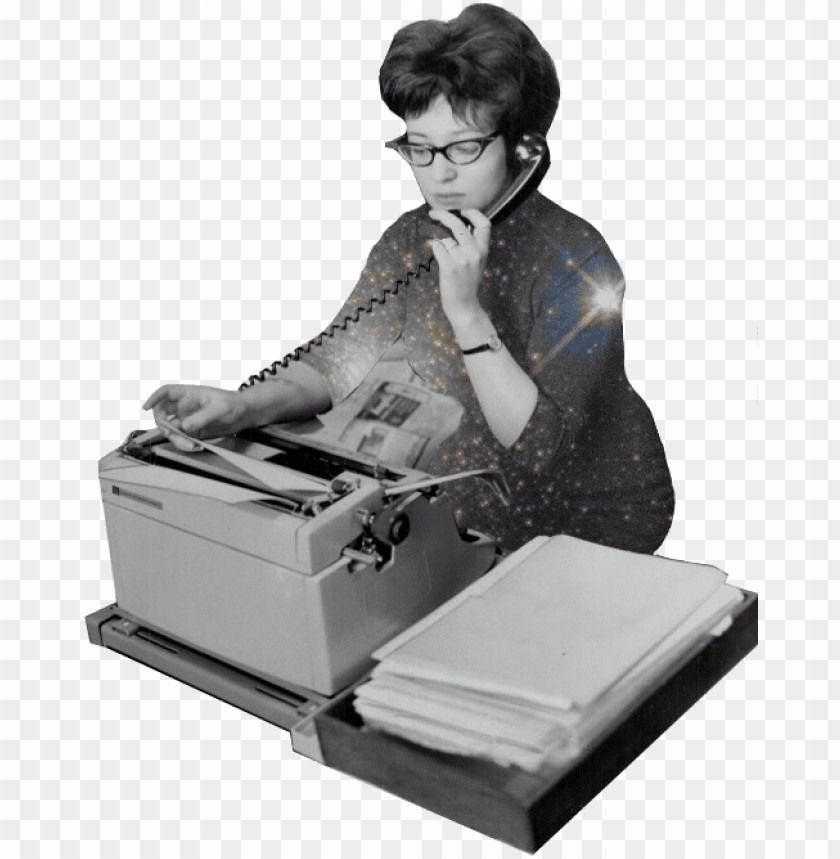 free PNG illustration of old-timey secretary answering the phone - illustratio PNG image with transparent background PNG images transparent