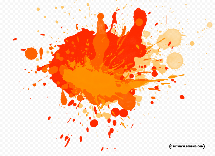 Illustration Orange Abstract Paint Splash FREE PNG