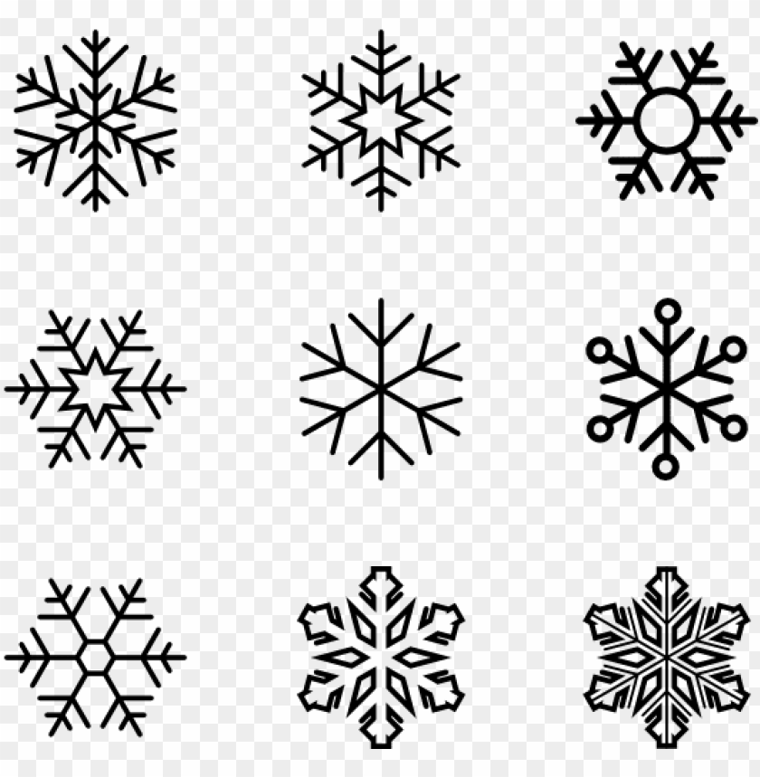 free PNG image black and white stock snowflake icon packs vector - snow icon png - Free PNG Images PNG images transparent
