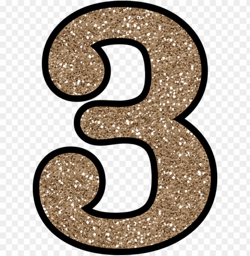 Image Freeuse Library Free To Download And Print Printable - Gold Glitter Number 3 PNG Transparent Background