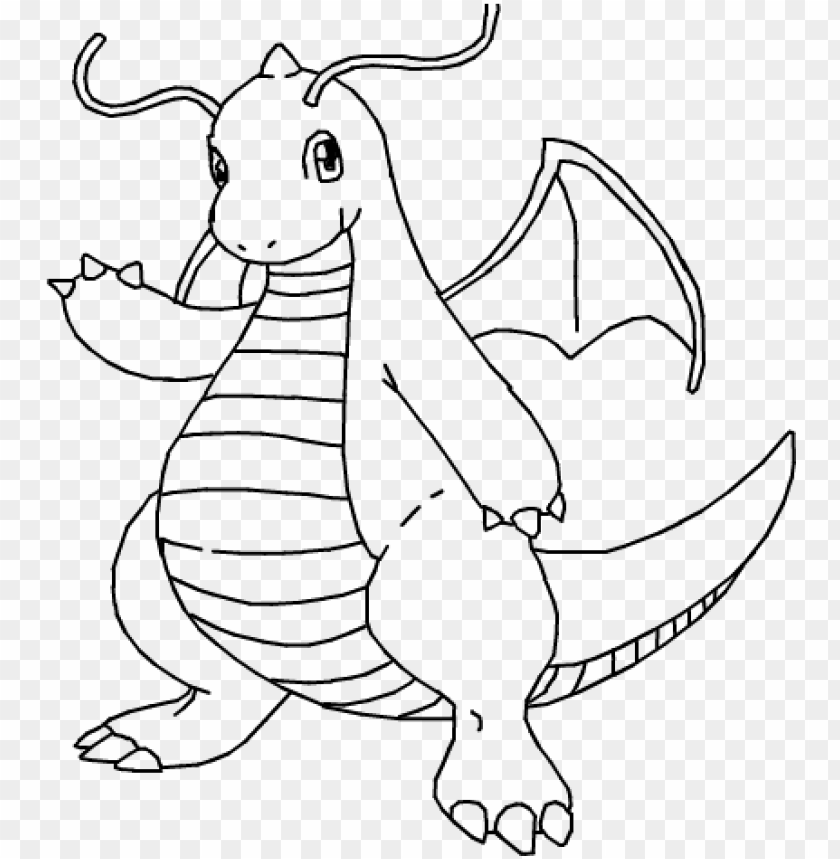 Image Result For Pokemon Dragonite Coloring Pages Coloring - Pokemon Coloring Pages Dragonite PNG Image With Transparent Background