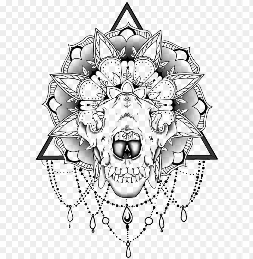 Image Wolf Skull By Skull Mandala PNG Image With Transparent Background