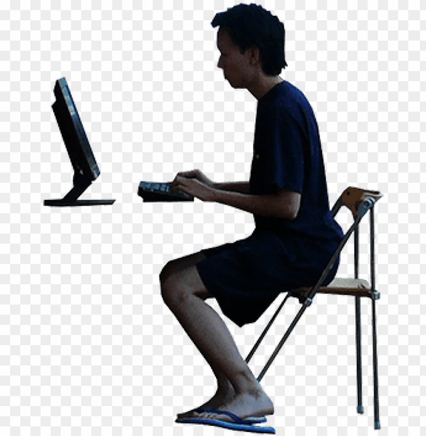 free PNG imagenatives 0007 sitting computer cutout - people sitting at computer PNG image with transparent background PNG images transparent