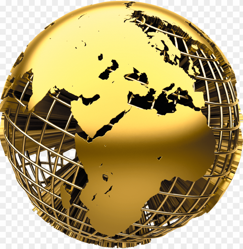 Import Clip Art Earth - World Gold Icon PNG Transparent With Clear ...