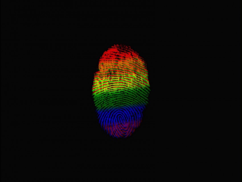 imprint, finger, rainbow, colorful