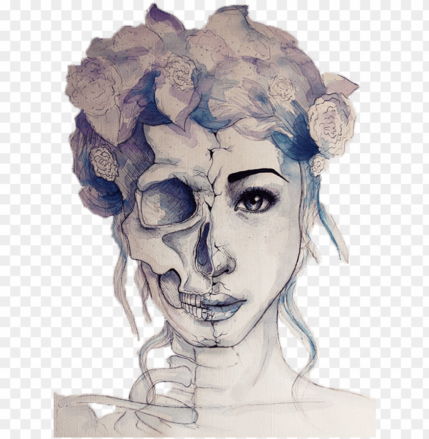 in by corina burnette on drawings and pictures half human half skull PNG transparent with Clear Background ID 228724