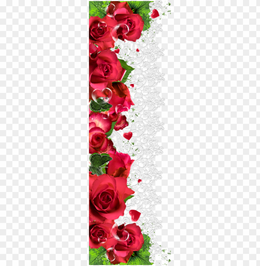 Red Rose Flower Border Design Png