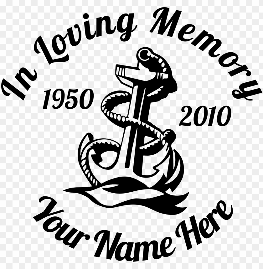 free PNG in loving memory anchor sticker designer png navy anchor - loving memory heart sticker PNG image with transparent background PNG images transparent
