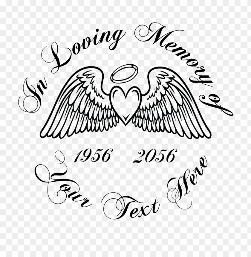 In Loving Memory Wings Decal Loving Memory Drawings Png Image With Transparent Background Toppng