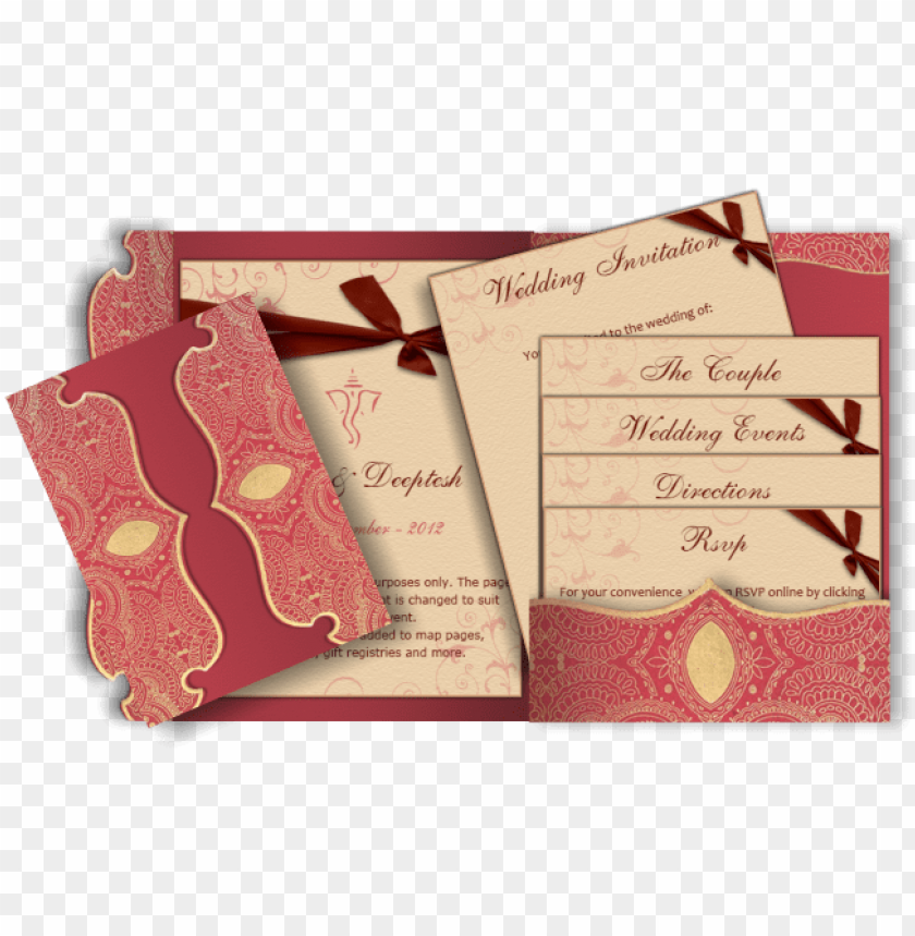 indian wedding invitation peach PNG image with transparent background@toppng.com