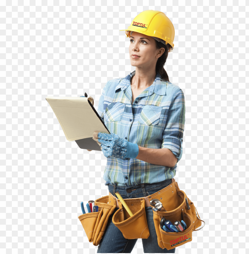 Transparent Background PNG Image Of Industrail Worker Female - Image ID 22526