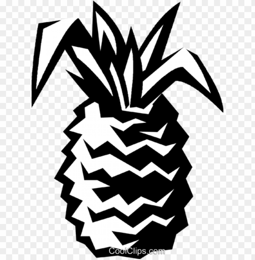 Ineapple Royalty Free Vector Clip Art Illustration - Pineapple Vector Black PNG Transparent Background