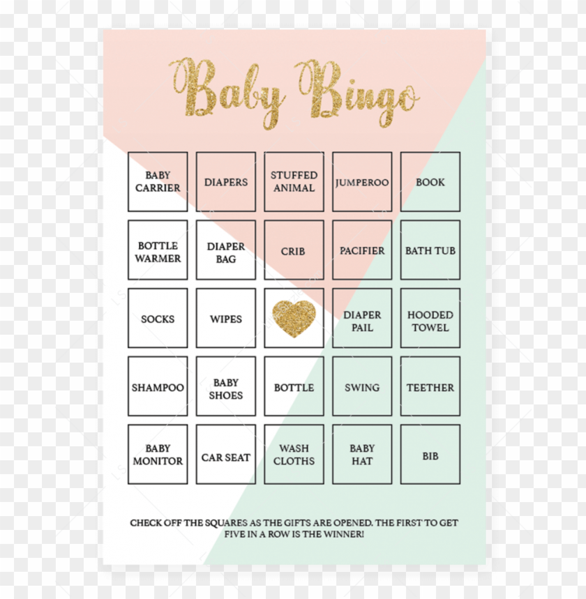 ink and mint printable baby bingo cards by littlesizzle PNG transparent with Clear Background ID 413770